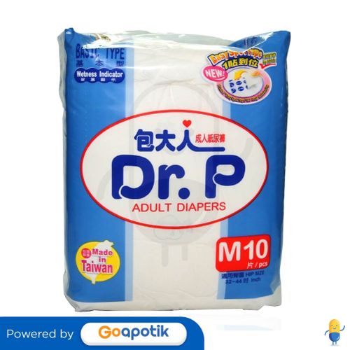 DR P POPOK DEWASA TIPE BASIC UKURAN M BOX 10 PCS