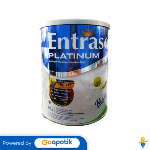 ENTRASOL PLATINUM RASA VANILA 800 GRAM KALENG