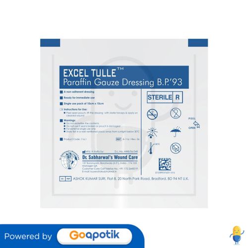 EXCEL TULLE PARAFFIN GAUZE DRESSING 10 CM X 10 CM