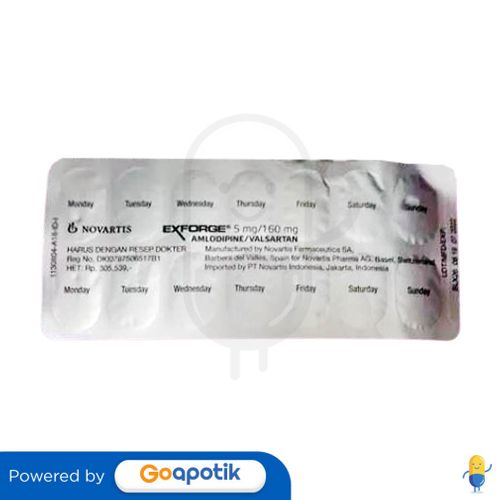 EXFORGE 5/160 MG BLISTER 14 TABLET