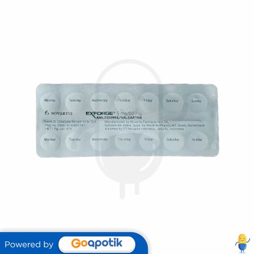 EXFORGE 5/80 MG BLISTER 14 TABLET