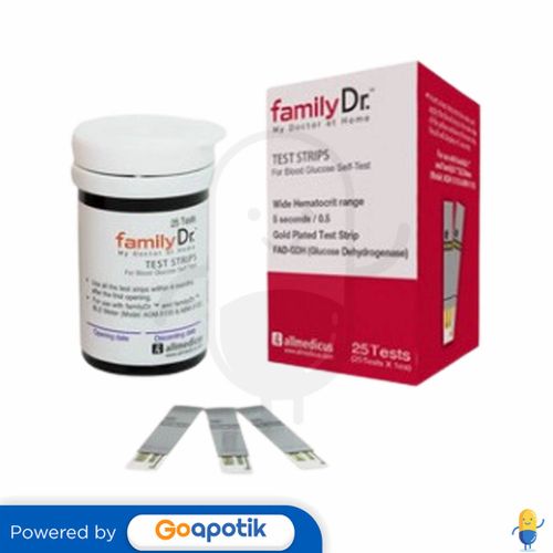 FAMILY DR TEST STRIPS FOR BLOOD GLUCOSE BOX 25 PCS