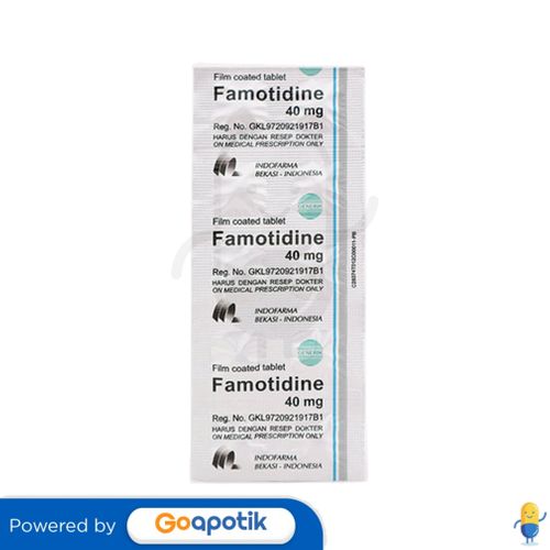 FAMOTIDINE INDOFARMA 40 MG STRIP 10 TABLET - Kegunaan, Efek Samping ...