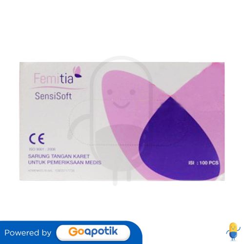 FEMITIA SENSISOFT SARUNG TANGAN KARET MEDIS SIZE S BOX 100 PCS