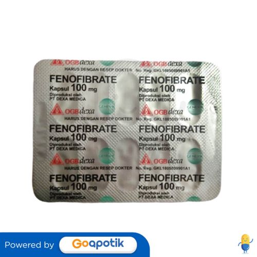 FENOFIBRATE OGB DEXA MEDICA 100 MG STRIP 10 KAPSUL / KOLESTEROL