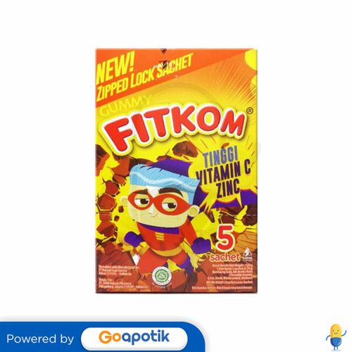 FITKOM GUMMY VITAMIN C DAN ZINC 24 GRAM BOX 5 SACHET