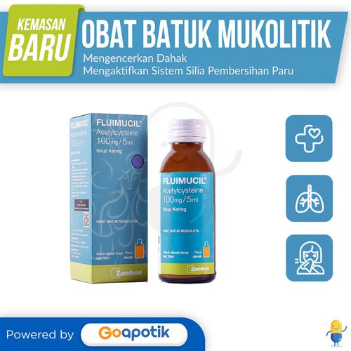 FLUIMUCIL 100 MG/5 ML DRY SYRUP 75 ML / OBAT BATUK PENGENCER DAHAK