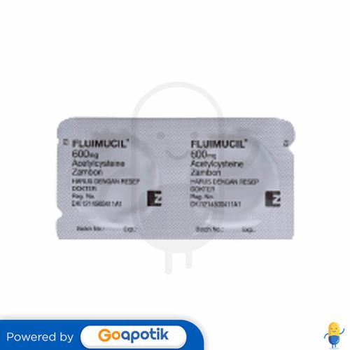 FLUIMUCIL 600 MG TABLET - Kegunaan, Efek Samping, Dosis dan Aturan Pakai