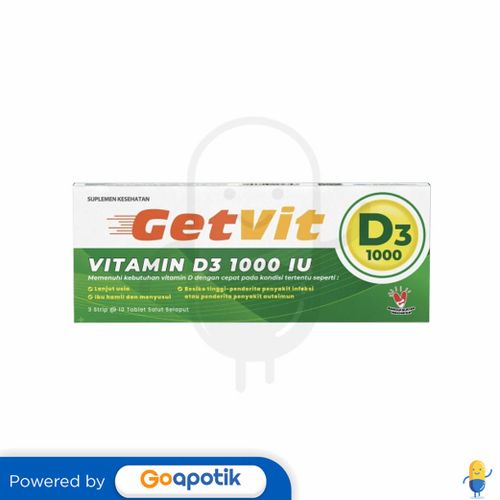 GETVIT VITAMIN D3 1000 IU BOX 30 TABLET