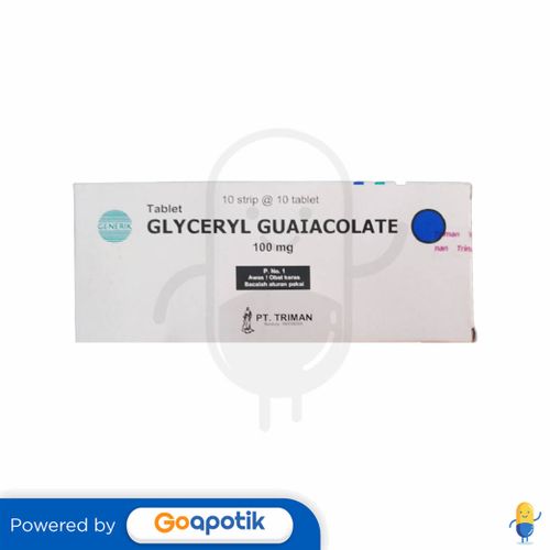 GLYCERYL GUAIACOLATE TRIMAN 100 MG BOX 100 TABLET