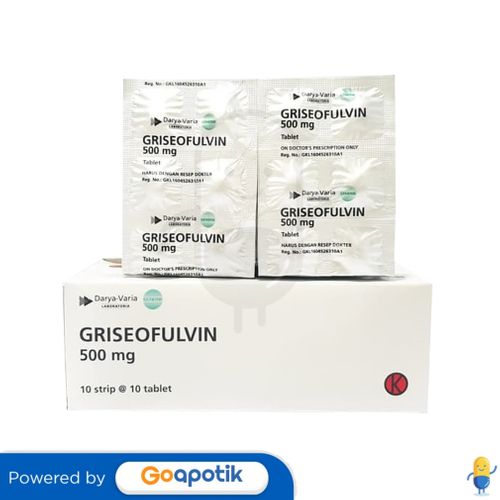 GRISEOFULVIN DARYA VARIA 500 MG BOX 100 TABLET