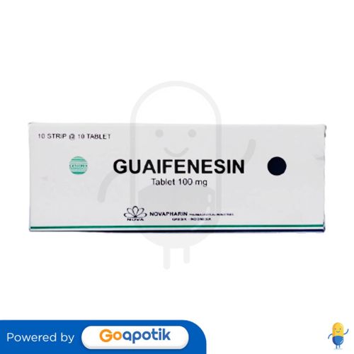 GUAIFENESIN NOVAPHARIN 100 MG BOX 100 TABLET