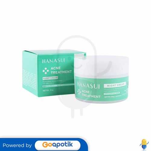 HANASUI ACNE TREATMENT NIGHT CREAM 15 GRAM POT - Kegunaan, Efek Samping