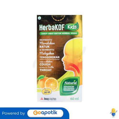 HERBAKOF KIDS SIRUP RASA JERUK BOTOL 60 ML / OBAT BATUK HERBAL