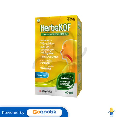 HERBAKOF SIRUP OBAT BATUK RASA STRONG MINT 60 ML BOTOL