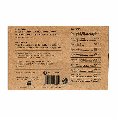 HERBANA BALANCE MADIA COOL DOWN BOX 10 KAPLET Kegunaan, Efek Samping