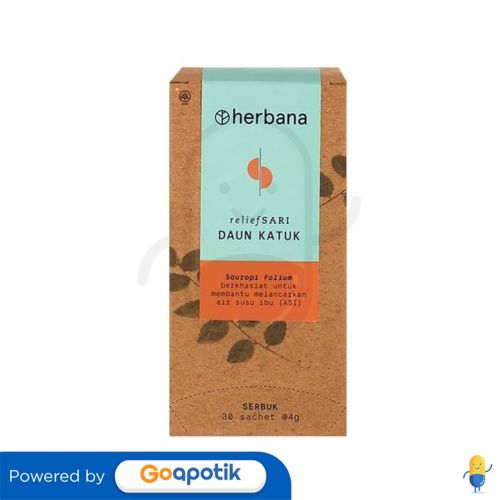 HERBANA RELIEF SARI POWDER DAUN KATUK 4 GRAM BOX 30 SACHET