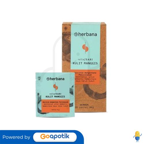 HERBANA RELIEF SARI POWDER KULIT MANGGIS 4 GRAM BOX 30 SACHET