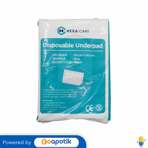 HEXA CARE DISPOSABLE UNDERPAD 90 CM X 60 CM PACK 10 PCS