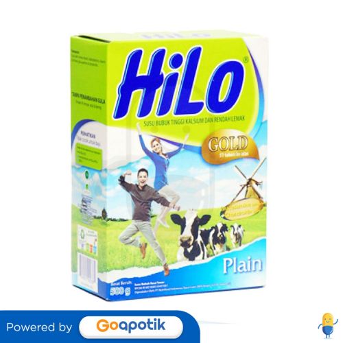 HILO GOLD SUSU BUBUK RASA PLAIN 500 GRAM BOX