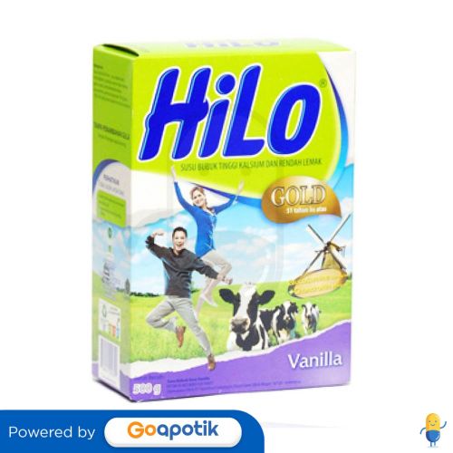 HILO GOLD SUSU BUBUK RASA VANILA 500 GRAM BOX