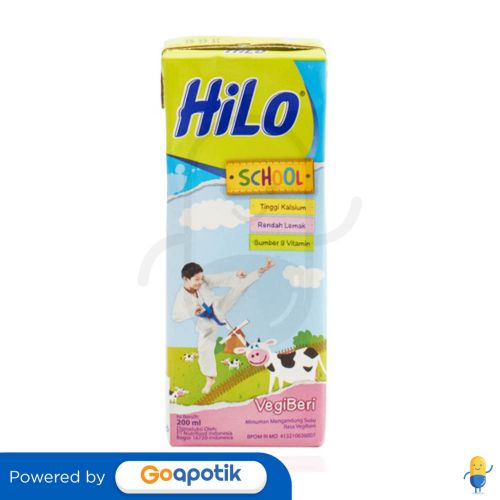 HILO SCHOOL SUSU UHT RASA VANILA VEGIBERI 200 ML