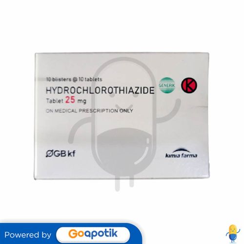 HYDROCHLOROTHIAZIDE KIMIA FARMA 25 MG BOX 100 TABLET