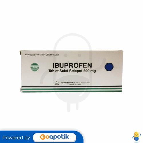 Ibuprofen Novapharin 200 Mg Box 100 Tablet Kegunaan Efek Samping Dosis Dan Aturan Pakai