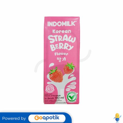 INDOMILK SUSU UHT KOREAN STRAWBERRY FLAVOR 180 ML