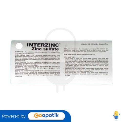 INTERZINC 20 MG STRIP 10 TABLET