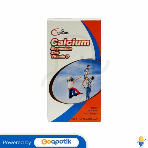 INTIHEALTH CALCIUM MAGNESIUM ZINC VITAMIN D BOTOL 30 KAPLET