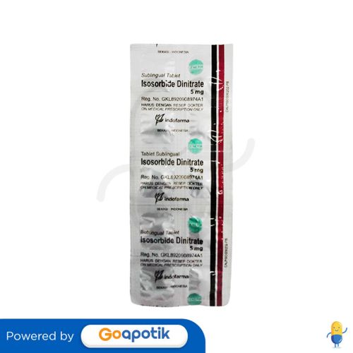 ISOSORBIDE DINITRATE INDOFARMA 5 MG STRIP 10 TABLET