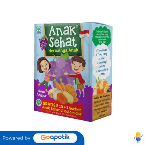 JAMU ANAK SEHAT RASA ANGGUR 7 GRAM BOX 10 + 1 SACHET