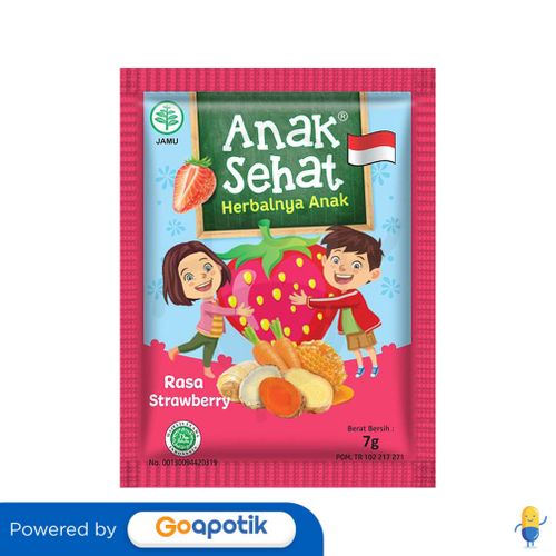 JAMU ANAK SEHAT RASA STRAWBERRY 7 GRAM BOX 10+1 SACHET