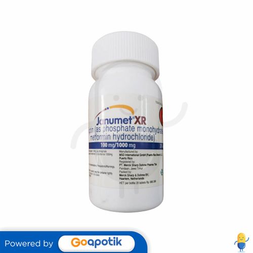 JANUMET XR 100/1000 MG BOTOL 28 TABLET Kegunaan, Efek Samping, Dosis