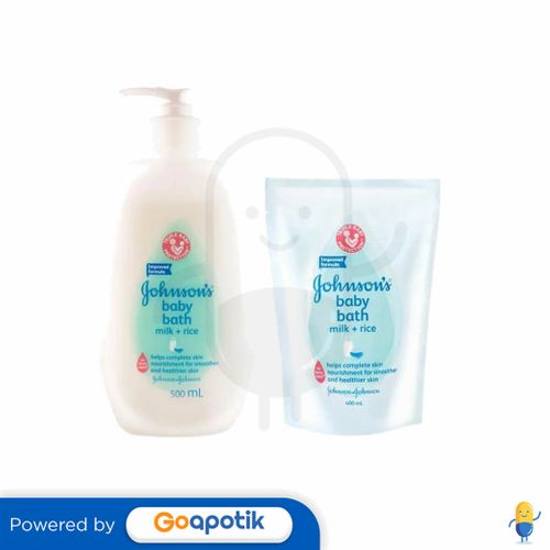 JOHNSON'S BABY BATH MILK+RICE PUMP 500ML & REFILL 400ML Kegunaan
