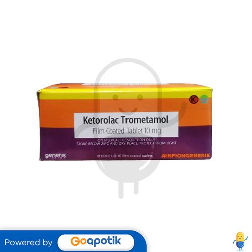 KETOROLAC TROMETAMOL INFION 10 MG BOX 100 TABLET