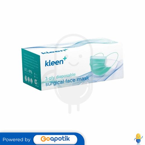 KLEEN+ 3PLY SURGICAL FACE MASK EARLOOP HIJAU BOX 50 PCS