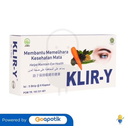 KLIR-Y BOX 30 KAPSUL / MEMBANTU MEMELIHARA KESEHATAN MATA