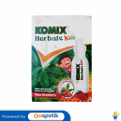 KOMIX HERBAL KIDS RASA STRAWBERRY 10 ML BOX 4 TUBE