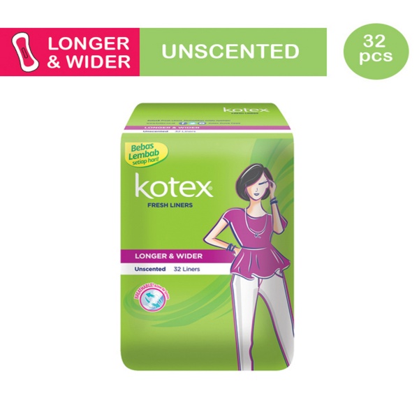 KOTEX FRESH LINER LONGER AND WIDER UNSCENTED ISI 32 PCS Kegunaan