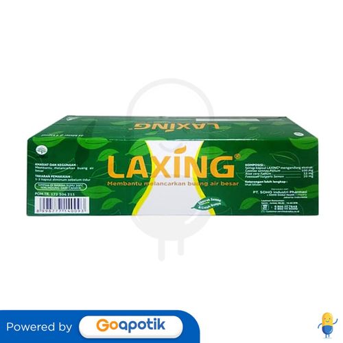 Laxing Box Isi 100 Kapsul Kegunaan Efek Samping Dosis Dan Aturan Pakai