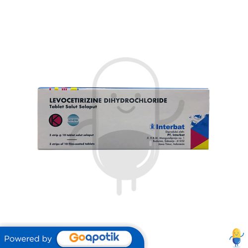 LEVOCETIRIZINE DIHYDROCHLORIDE INTERBAT 5 MG BOX 30 TABLET