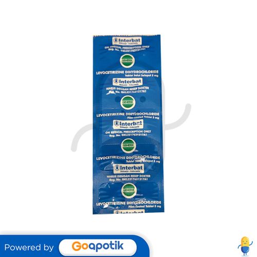 LEVOCETIRIZINE DIHYDROCHLORIDE INTERBAT 5 MG TABLET