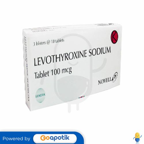 LEVOTHYROXINE NOVELL 100 MCG BOX 30 TABLET Kegunaan, Efek Samping, Dosis dan Aturan Pakai