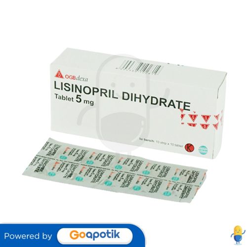 LISINOPRIL DIHYDRATE OGB DEXA MEDICA 5 MG BOX 100 TABLET / HIPERTENSI