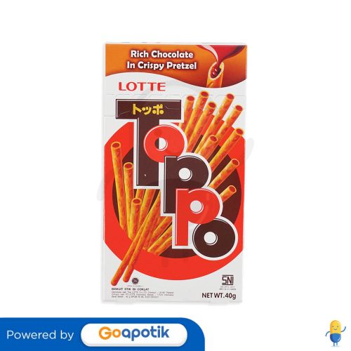 LOTTE TOPPO BISKUIT STIK COCOA COKLAT 40 GRAM