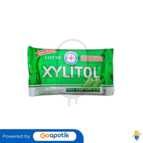 LOTTE XYLITOL RASA LIME MINT SACHET 8 BUTIR