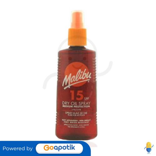 MALIBU DRY OIL SPF15 SPRAY 200 ML BOTOL Kegunaan, Efek Samping, Dosis dan Aturan Pakai