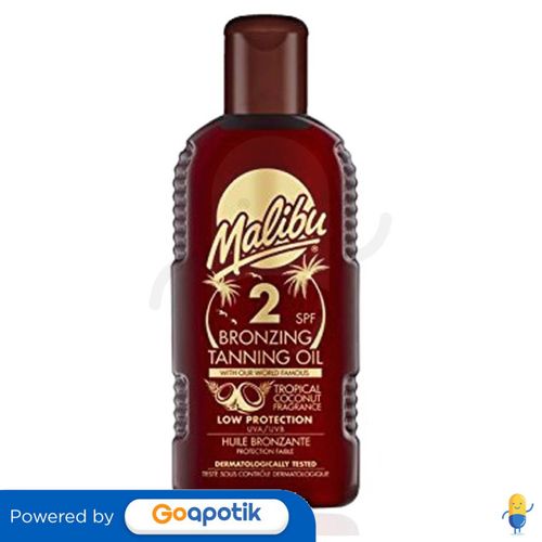 MALIBU LOTION BRONZING TANNING OIL TROPICAL COCONUT FRAGRANCE SPF2 200